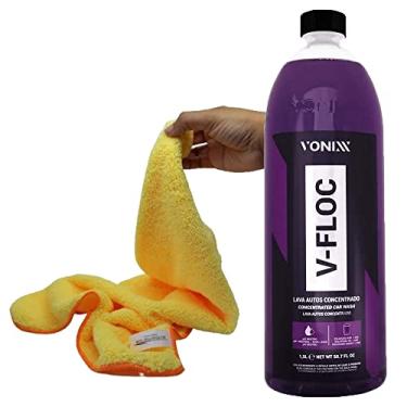 Imagem de Shampoo para lavar carros Super Concentratrado V-floc 1,5L Vonixx + Flanela Premium 40x60 Autoamerica