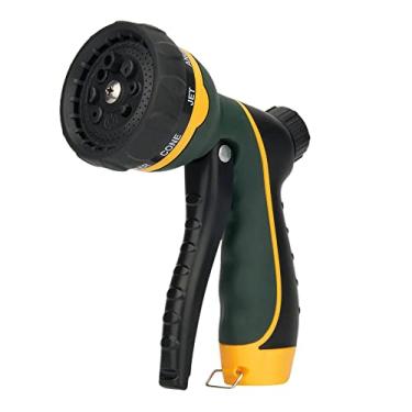 Imagem de NGreen Bocal pulverizador de mangueira de jardim – Spray de água com 8 padrões ajustáveis, resistente a impactos e antiderrapante para regar plantas, animais de estimação tomando banho e limpeza, lavagem de carro (verde)