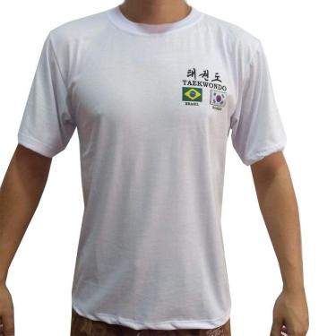 Imagem de Camiseta Uniforme de Treino Taekwondo Flags - Branco - Toriuk-Masculino