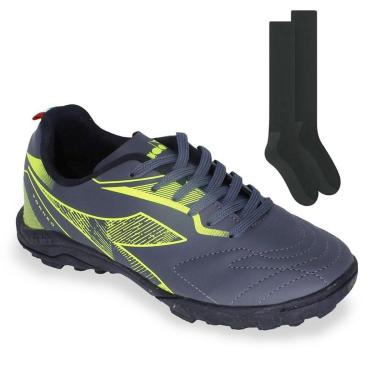 Imagem de Kit Chuteira Society Diadora Torneo + Par de Meião-Masculino