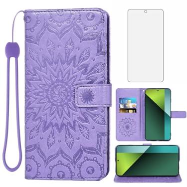 Imagem de Asuwish Capa de telefone para Xiaomi Redmi Note 13 Pro 5G / Poco X6 5G carteira com protetor de tela de vidro temperado e capa flip fina de couro com suporte para cartão acessórios de celular 13Pro