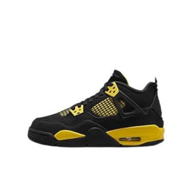 Imagem de Air Jordan 4 Retro - 308497 106, Preto/branco-amarelo, 4 Big Kid