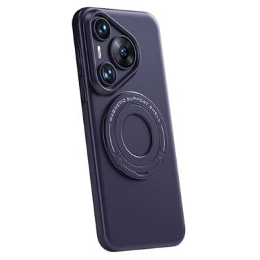 Imagem de POYUFRG Roxo, 70, capa fina para Huawei Pura 70 Ultra/70 Pro/70 Pro+/70, proteção para lente da câmera, suporte magnético invisível à prova de quedas