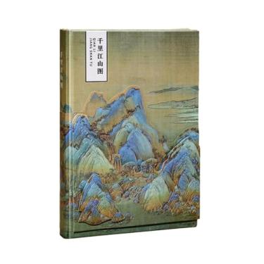 Imagem de Caderno retrô A5 Thousand Miles of Rivers and Mountains 3D Title Page Relief Handwritten Ledger - H-Style