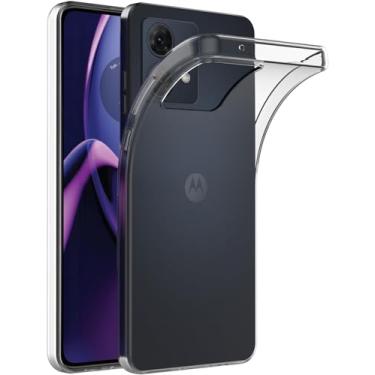 Imagem de Capa para Motorola Moto G84 (6,5 polegadas) MaiJin Capa Traseira Transparente de Gel de Borracha TPU Macio