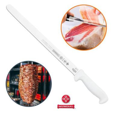 Imagem de Faca Fiambre Lisa 35cm 14 Polegadas Fatiador Kebab Frios Pão Salames C