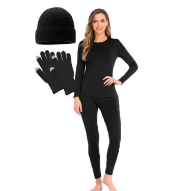 Imagem de Conjunto Térmico Kit Frio Blusa Calça segunda Pele Inverno + Gorro + L