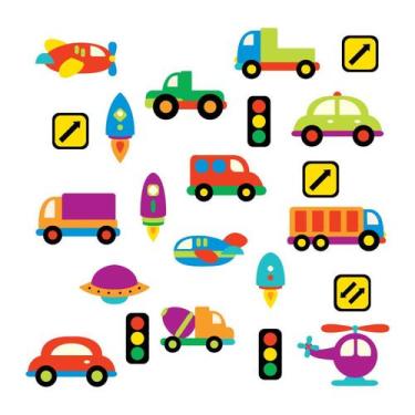 Imagem de Adesivo de Parede Infantil Transporte Carrinho Quarto Menino - 253ir -