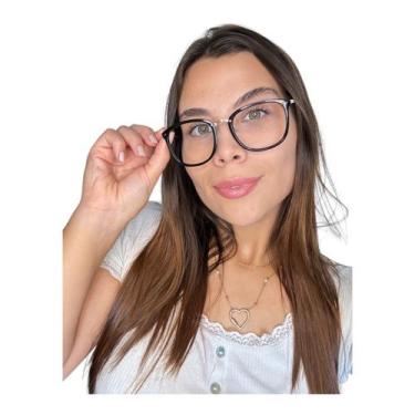 Imagem de Armação Para Óculos Grau Feminino Quadrada Analu Preto - Palas Eyewear