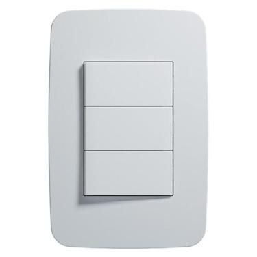 Imagem de Interruptor Origen 3 Teclas Simples 16A 250V Branco Abb
