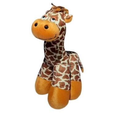 Imagem de Girafa Bia de Pelúcia Caramelo 34 Cm Antialérgica - Mirante Brasil
