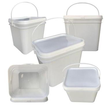 Imagem de Balde Transparente Com Tampa 2 Litros 5 Pçs - Nastripack