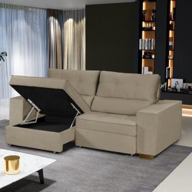 Imagem de Sofá Baú Retrátil e Reclinável 3 Lugares 190cm Veludo Nobre La Plata Y