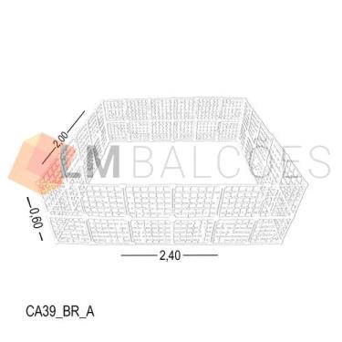 Imagem de Cercadinho Aramado Branco Para Pet - 2,40 X 0,60 X 2,00m - LM Balcoes