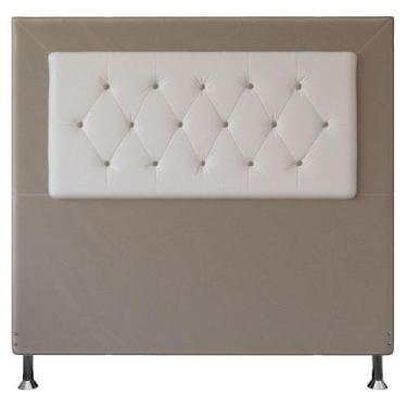 Imagem de Cabeceira Casal 1,40m Havana Suede com material sintético Branco - Pal