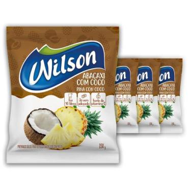 Imagem de Kit 4un de Suco Em Pó Refresco Sabor Natural Abacaxi e Coco 350G Rende
