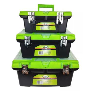Imagem de Kit 3 Caixa Organizadora Ferramentas Maleta Travas Metálicas - IDEA+PR