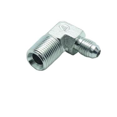 Imagem de CDQBWKJGFJ 2 peças 1/10.2 cm macho JIC (7/40.6 cm-20Tpi) x 3/20.3 cm macho NPT encaixe hidráulico 37° flare para 90° adaptador de tubo de cotovelo