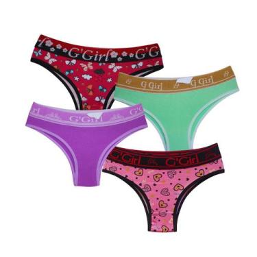 Imagem de Kit 10 Calcinha Feminina Tanga Confortável Cotton Revenda Com Elástico