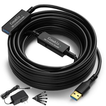 Imagem de Conable Cabo de Extensão Ativo Usb 3.0 de 50 Pés, Cabo Extensor Usb Longo Tipo A Macho para Fêmea, 2 Chips Inteligentes de Reforço de Sinal Integrados, Transferência de 5 Gbps, Cabo de Extensão Usb Pr