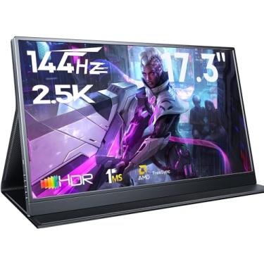 Imagem de MAGICRAVEN Monitor de Jogos Portátil IPS 17,3" 2,5K 144Hz, Segunda Tela USB C HDMI, Alto-Falantes, Capa Inteligente, Monitor de Viagem para PC Phone PS4/5 Xbox Switch