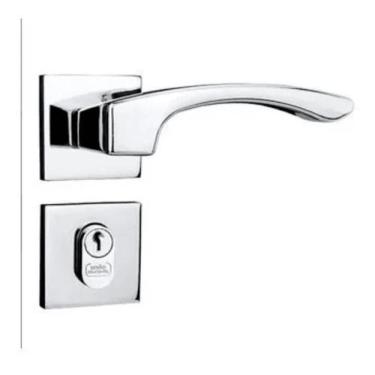 Imagem de Fechadura Externa Onix Para Porta Madeira Cromada - União Mundial