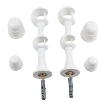 Imagem de Suporte Cortina Varão Duplo 19/19mm 2 Un C/ Ponteira Branco - Branco -