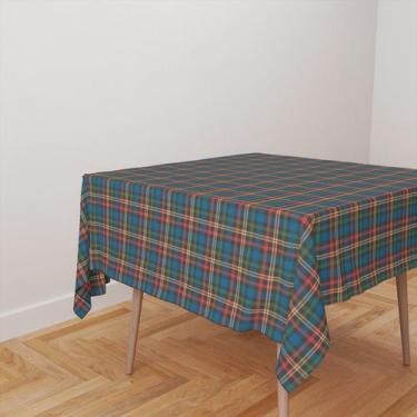Imagem de Toalha De Mesa Quadrada 4 Lugares Tecido Oxford Xadrez  Fundo Escuro A