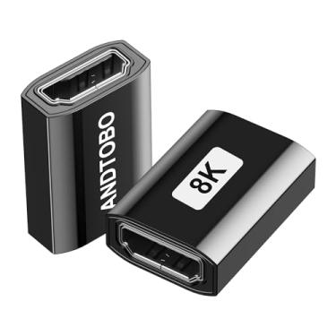 Imagem de ANDTOBO Acoplador Hdmi 2 Pacotes, 8K @ 60 Hz Hdmi 2.1 Fêmea para Conector Fêmea, Adaptador de Extensão Hdmi 3D 4K @ 240 Hz Extensor Compatível com Roku Stick, Hdtv, Chromecast Hdmi Cable Laptop Pc - P