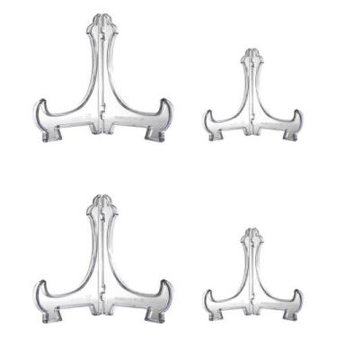 Imagem de Kit C/ 4 Suporte P/ Pratos Azulejos Acrílico 12,5cm e  24cm