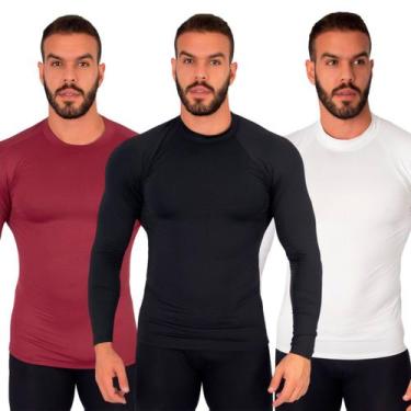 Imagem de Kit 5 Blusas Térmicas Masculina Longa Segunda Pele Proteção UV - Bella