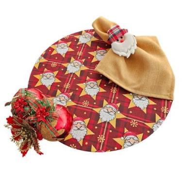 Imagem de Kit Natal: 4 Capas + Bases MDF + Guardanapos + Anéis Decorativos - Cri