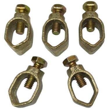 Imagem de Kit 5 Grampo de Aterramento Simples para Haste de 1/2 até 5/8 Conector