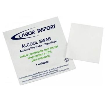 Imagem de Álcool Swab 70% Sachês Lenço Umedecido 200 unidades Labor Import 