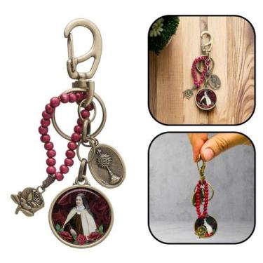 Imagem de Chaveiro Novena Santa Teresinha do Menino Jesus Metal Com Mosquete - F