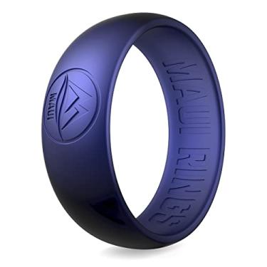 Imagem de MAUI RINGS Anéis de casamento masculinos de silicone respirável confortável atraente faixa de borracha segura para esportes, trabalho, fitness, fina, 8 cores, visual de metal precioso, 12, Silicone, silicone