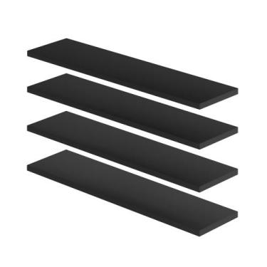 Imagem de Kit 4 Prateleiras Suspensas Nicho Decoração Mdf Suporte Invisível - De