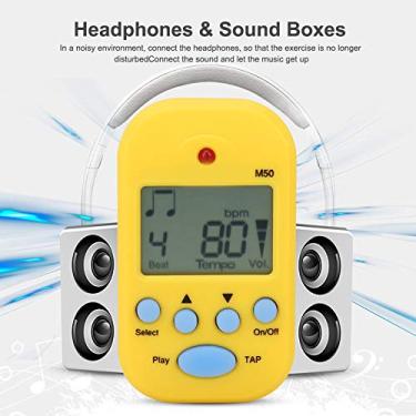 Imagem de Mini Digital Beat Tap M50 Tempo Metrônomo Clip Instrumentos Musicais Multi-funcional Fácil de Usar Saída de Fone de Ouvido de Canal Duplo Preto Branco Azul Amarelo Vermelho