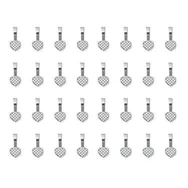 Imagem de Ruwado 50 pingentes de colar em forma de coração em forma de coração 1,9 x 0,9 cm de metal pequenos pingentes de scrabble fofos para kits de fabricação de joias, colar, brinco, pulseira, azulejos de