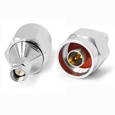 Imagem de TOJOIN Conector adaptador coaxial RF SMA macho para Type-N macho 6GHZ 50 Ohm para cabo RF, antena de acoplador, rádio amador, cabo de extensão, Wi-Fi, 2 peças