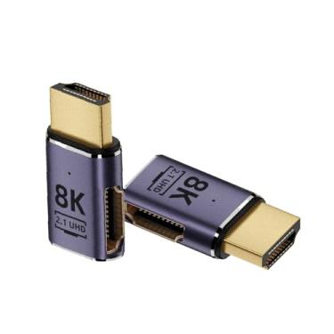 Imagem de Kework Adaptador de extensão HDMI 2.1 8K @60Hz, pacote com 2, extensor bidirecional 3D 48Gbps, conector macho para fêmea lado esquerdo acoplador para Xbox HDTV PS5/4 Switch, suporta 4K @120Hz 2K