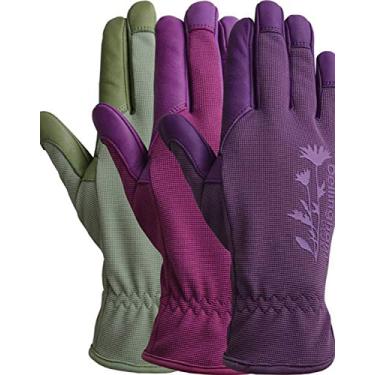 Imagem de Lfs Glove Luva de couro feminina Tuscany Garden (pequena), sálvia/rosa/roxo C7784ACS