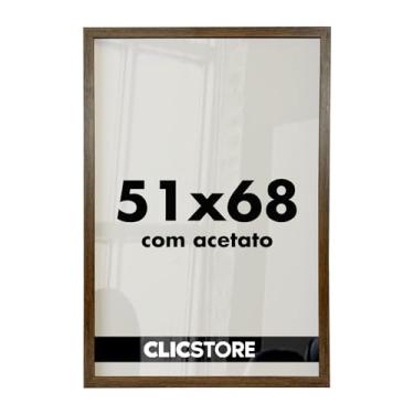 Imagem de Moldura Quadro 51x68 cm p/Quebra Cabeça Grow Puzzle 1000 peças Game Office Decoração Parede Sala Escritório c/Acetato (Tabaco)