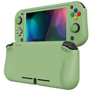 Imagem de PlayVital ZealProtect Protective Case for Nintendo Switch Lite, Ergonomic Grip Hard Cover - Durable Comfort Shock-absorbent Anti-Scratch with Screen Protector & Thumb Grip Button Caps, Matcha Green