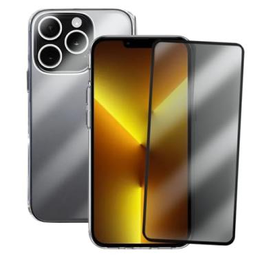 Imagem de Kit Proteção iPhone 13 Pro Max, Capinha Transparente Space + Película 3D Privacidade Anti Espião