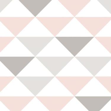 Imagem de Papel De Parede Triangulo Geométrico Cinza Laranja Branco