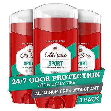 Imagem de Old Spice Desodorante sem alumínio para homens, proteção contra odores 24/7, elimina odores com frescor duradoura, alta resistência, perfume esportivo, 85 g (pacote com 3)