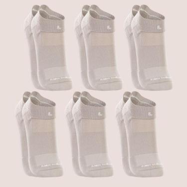 Imagem de Kit 6 Meia Lupo Academia Corrida Cano Curto Baixo Poliamida, Cinza, 37