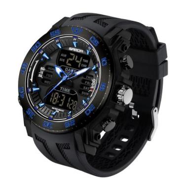 Imagem de Relógios esporte quartzo e digital 50m Cronômetro e luz de fundo - San