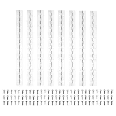 Imagem de PATIKIL Dobradiça de piano de 35,5 x 3,5 cm, dobradiça contínua de aço inoxidável 8Plver 304 com furos para porta de portão de piano, caixa de armazenamento de madeira, barco, armário, prata